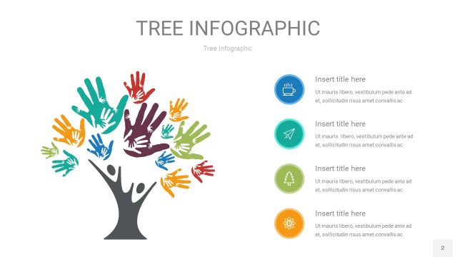 多彩树状图PPT图表2