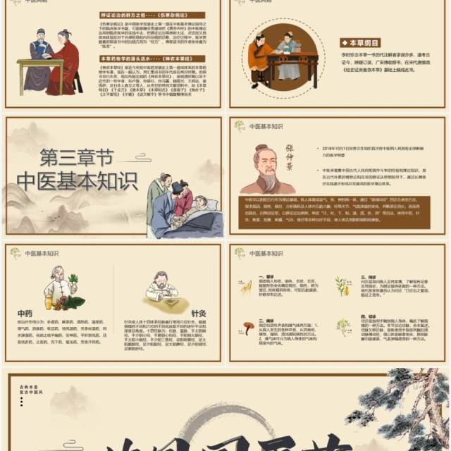 中国风中国国医节宣传介绍PPT模板 中国风中国国医节宣传介绍PPT模板