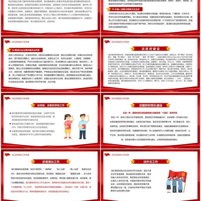 聚焦2022年全国两会政府工作报告PPT模板 聚焦2022年全国两会政府工作报告PPT模板