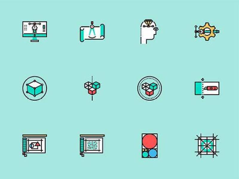 100 枚创作流程元素图标