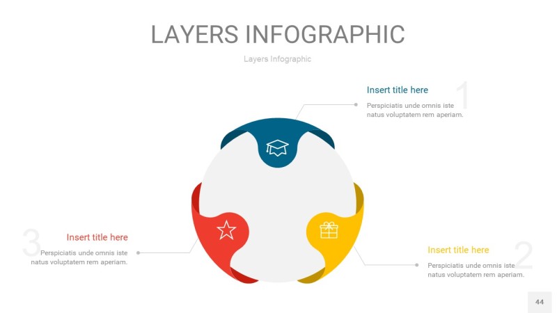 四色3D分层PPT信息图44