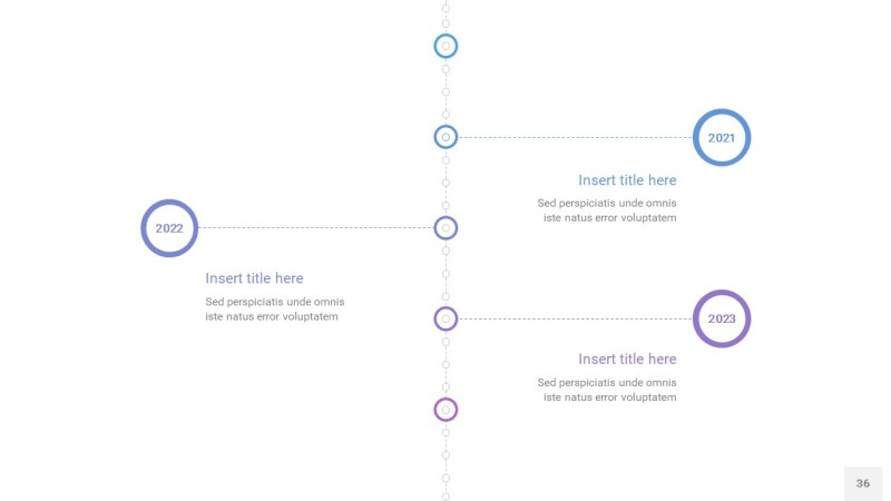 紫蓝色时间轴PPT信息图36