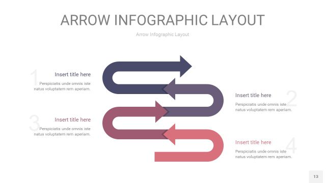 中紫色箭头PPT信息图表13