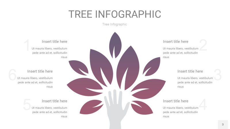莫兰迪紫色树状图PPT图表3