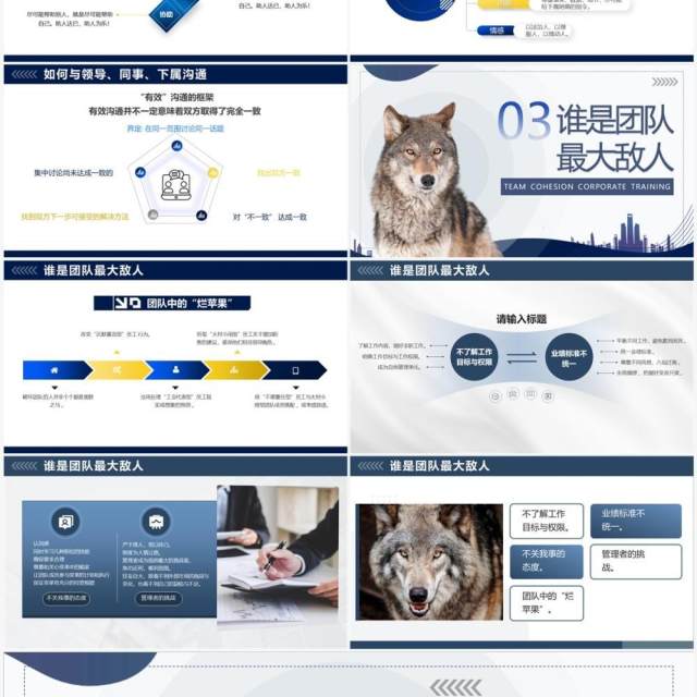蓝色商务风团队凝聚力培训PPT模板 蓝色商务风团队凝聚力培训PPT模板