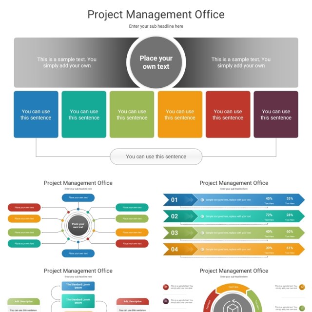 项目管理办公结构信息图PPT模板素材Project Management Office