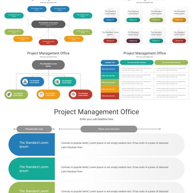 项目管理办公结构信息图PPT模板素材Project Management Office