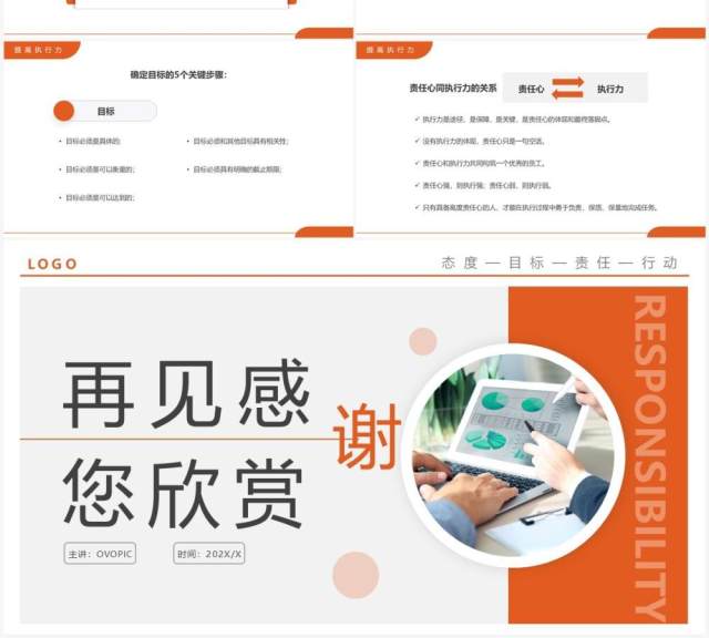 橙色简约风责任心与执行力培训PPT模板 橙色简约风责任心与执行力培训PPT模板