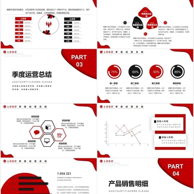 商务风业务销售年终工作汇报总结报告PPT模板