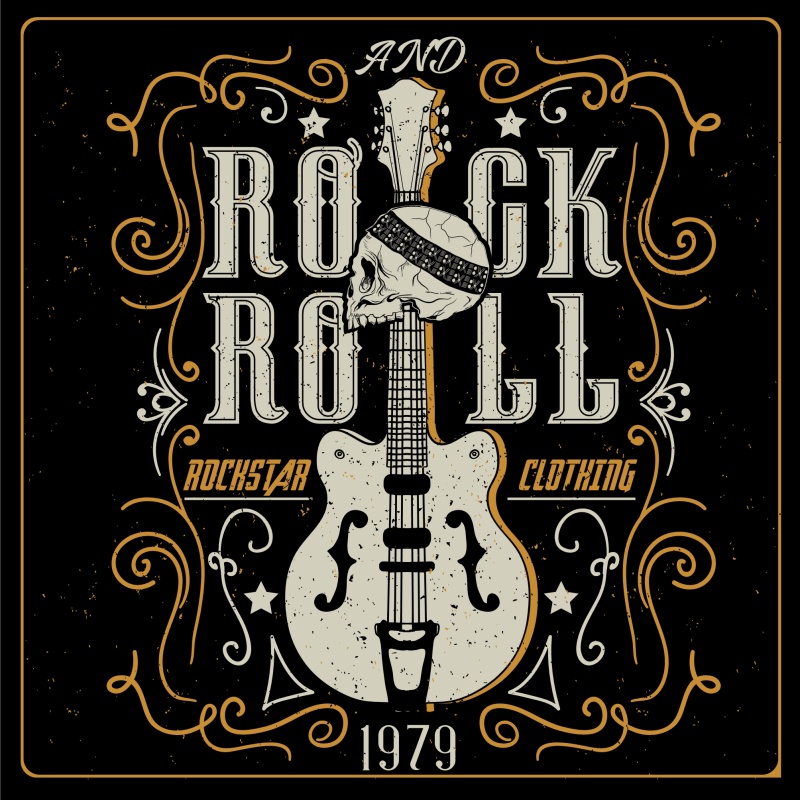 T恤图案设计矢量来自库存7322