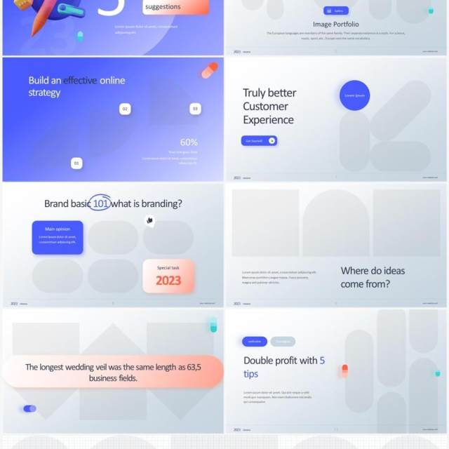 2023简洁创意分节符素材PPT信息图形 2023简洁创意分节符素材PPT信息图形