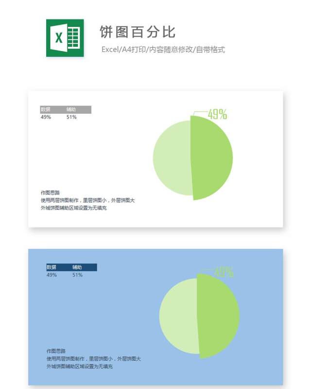 饼图百分比Excel表格模板