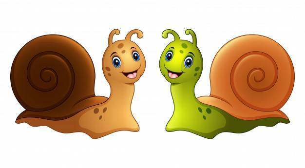 导航蜗牛动画片的例证在两种颜色的