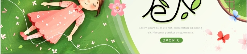 绿色小清新插画风春天你好PPT通用模板