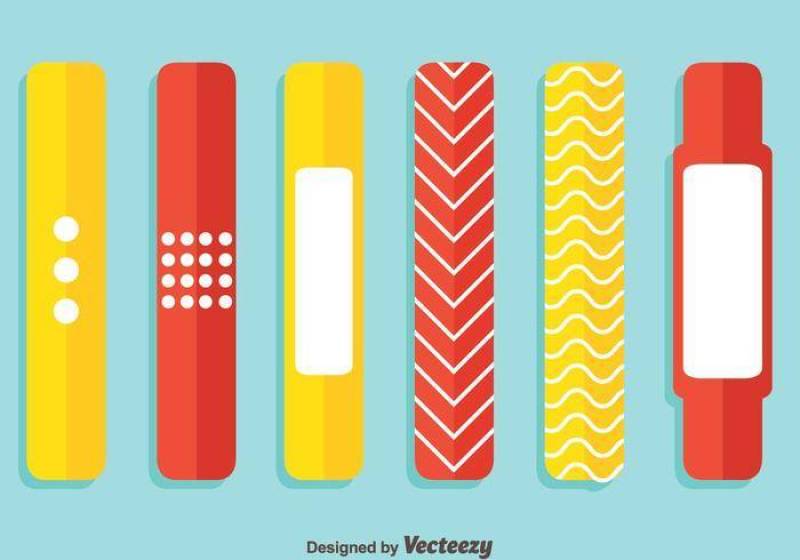 红色和黄色的腕带矢量