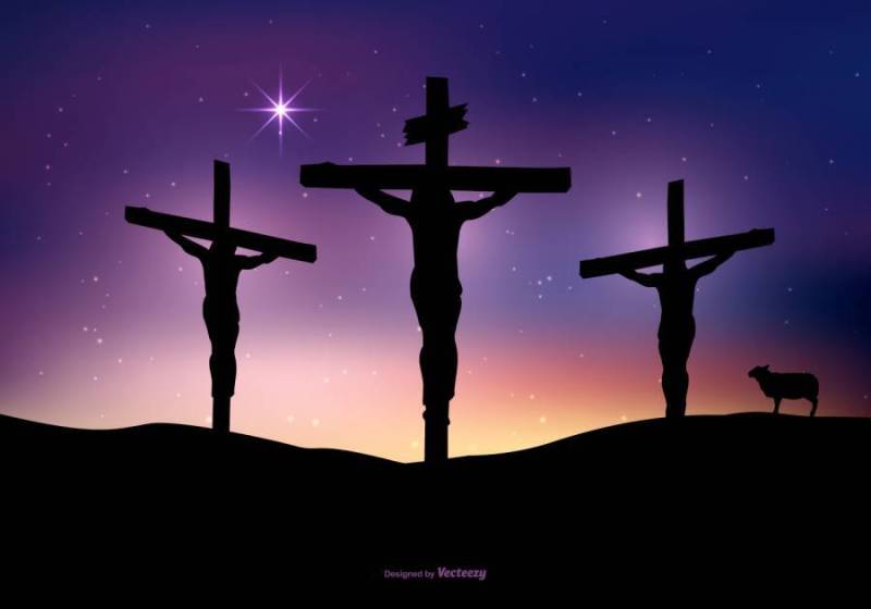 耶稣被钉十字架的插图