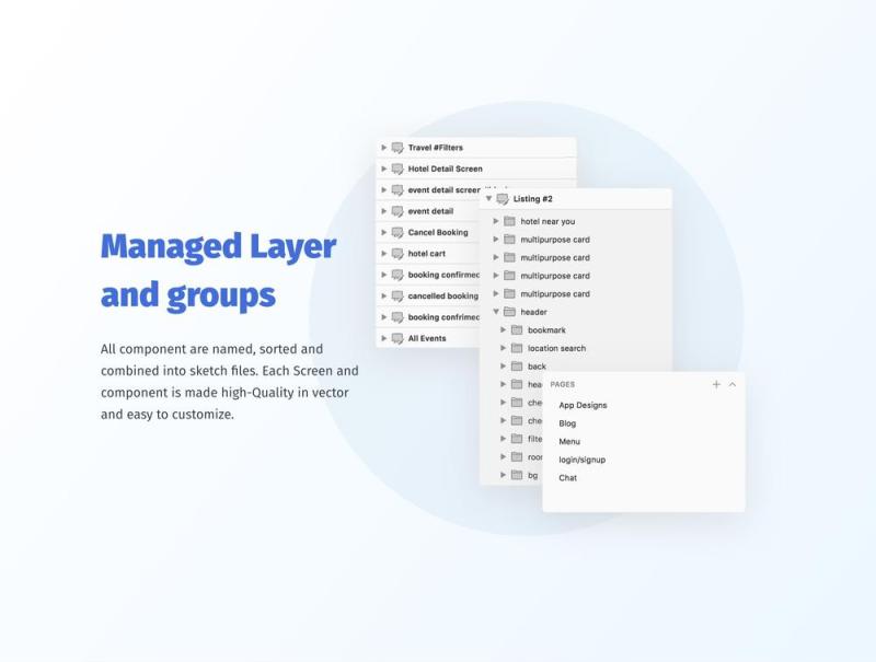为Sketch。，Townhouse Mobile App UI Kit设计的高品质酒店预订应用UI套件