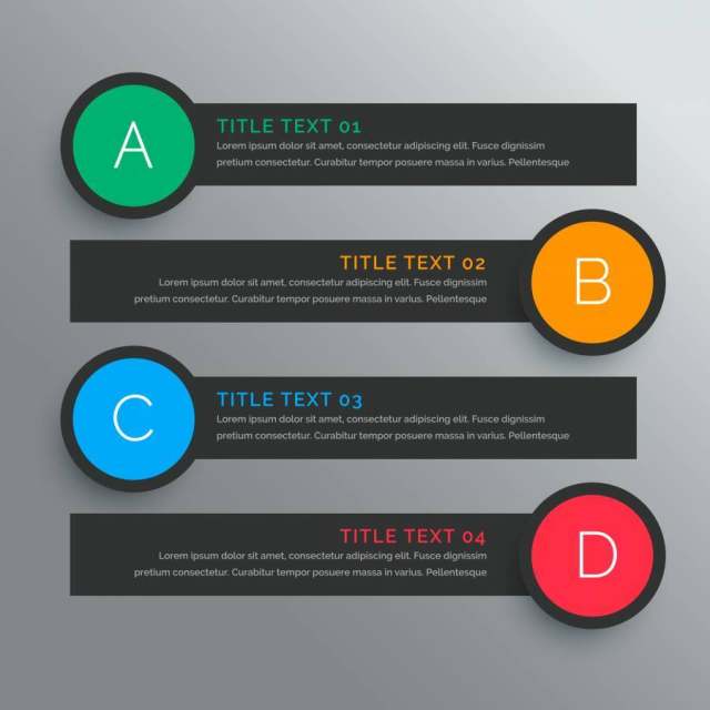 黑色圆形选项infograph有五个步骤