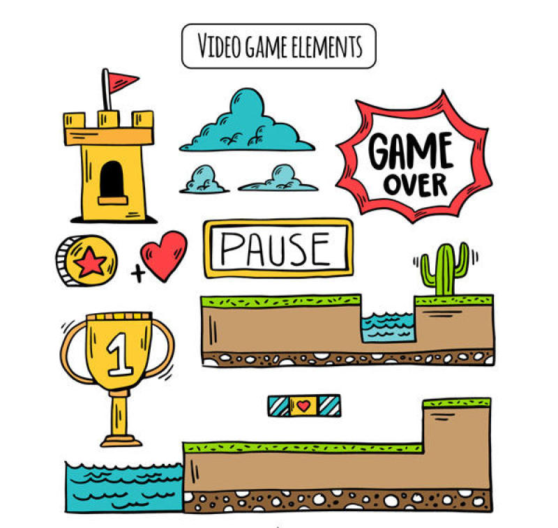 彩绘电子游戏元素