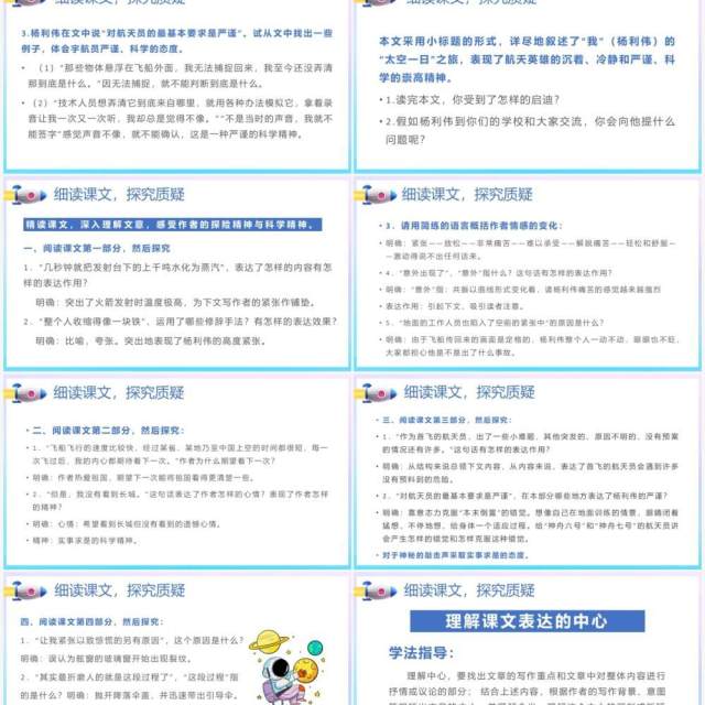 部编版七年级语文下册太空一日课件PPT模板 部编版七年级语文下册太空一日课件PPT模板