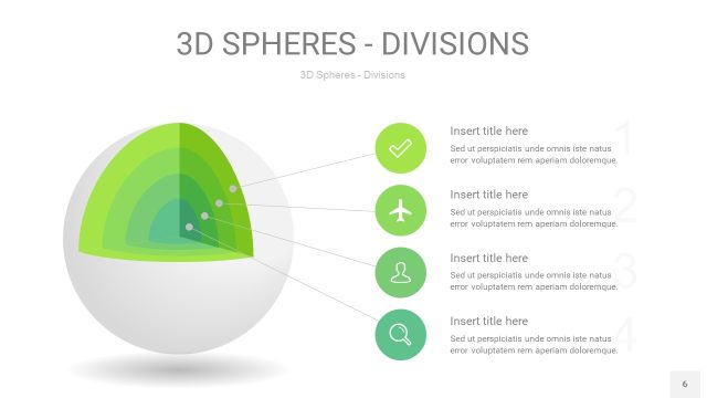 浅绿色3D球体切割PPT信息图6