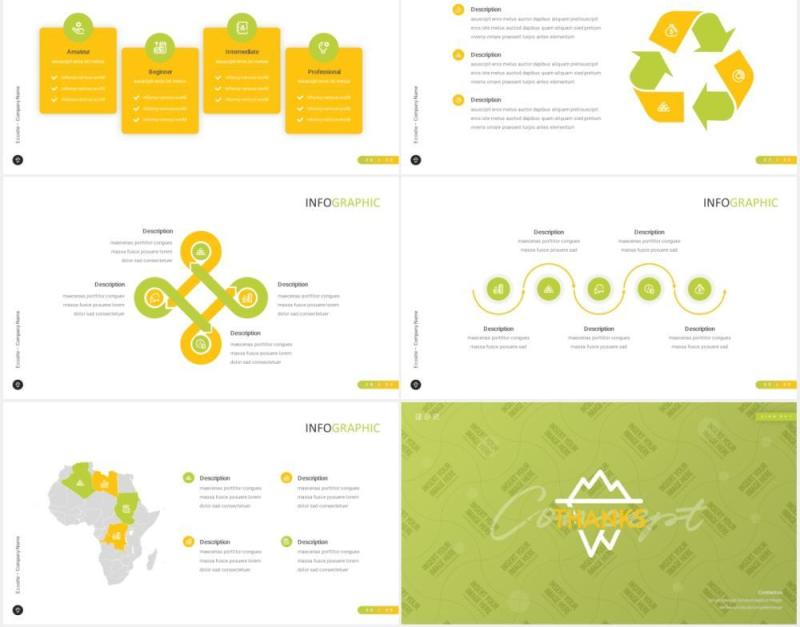 绿色生态环保PPT图片排版模板Ecosite - Eco Powerpoint Template