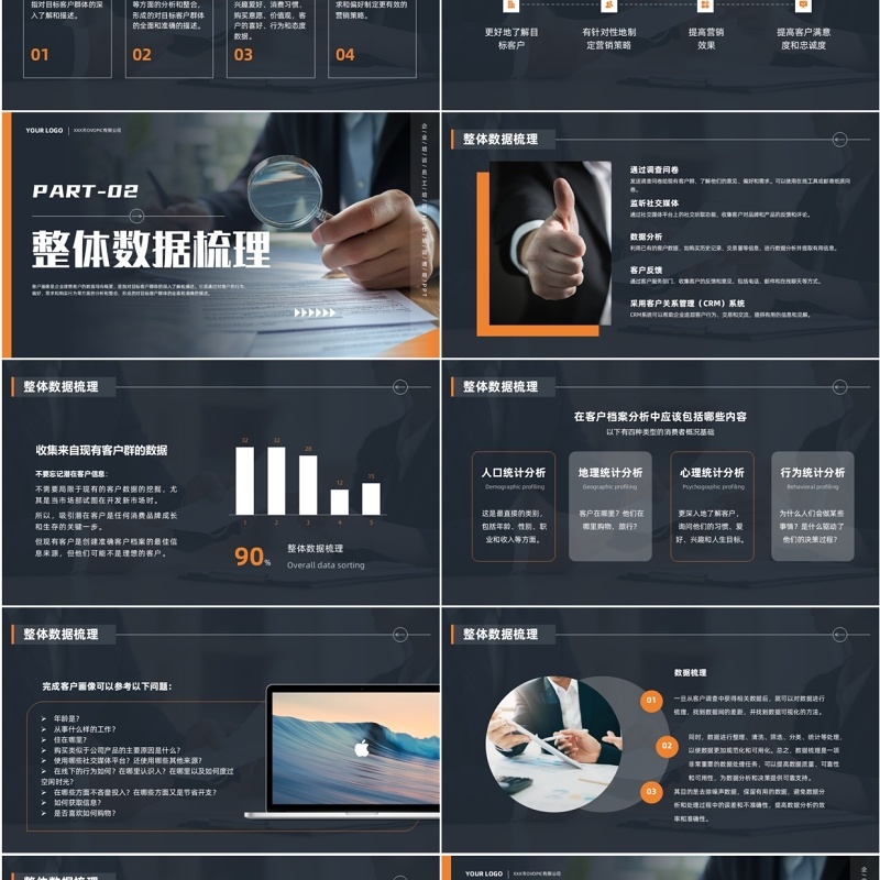 蓝色商务风客户画像培训PPT通用模板