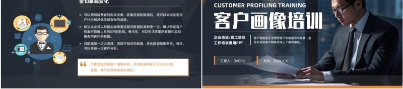 蓝色商务风客户画像培训PPT通用模板