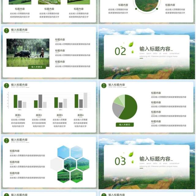 绿色简约风大学生暑期三下乡实践PPT模板