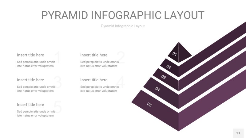 深紫色3D金字塔PPT信息图表21