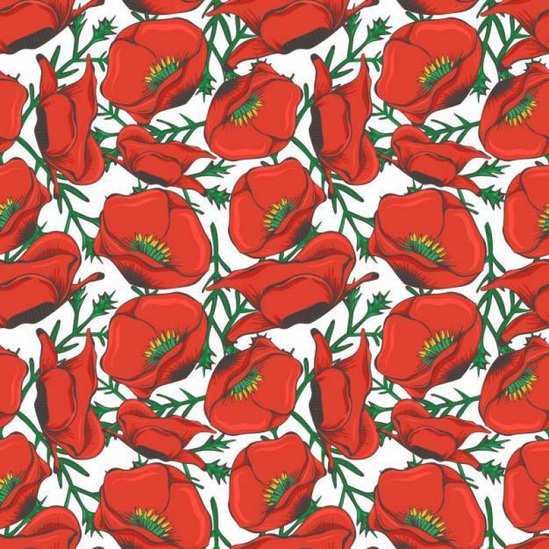 红罂粟无缝模式设计