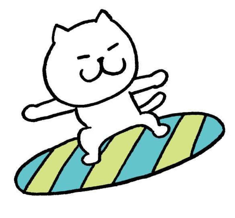 猫冲浪