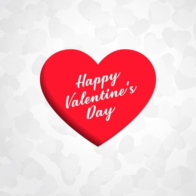 红色的心设计在剪纸风格