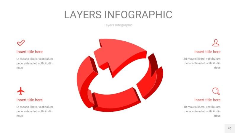 红色3D分层PPT信息图40