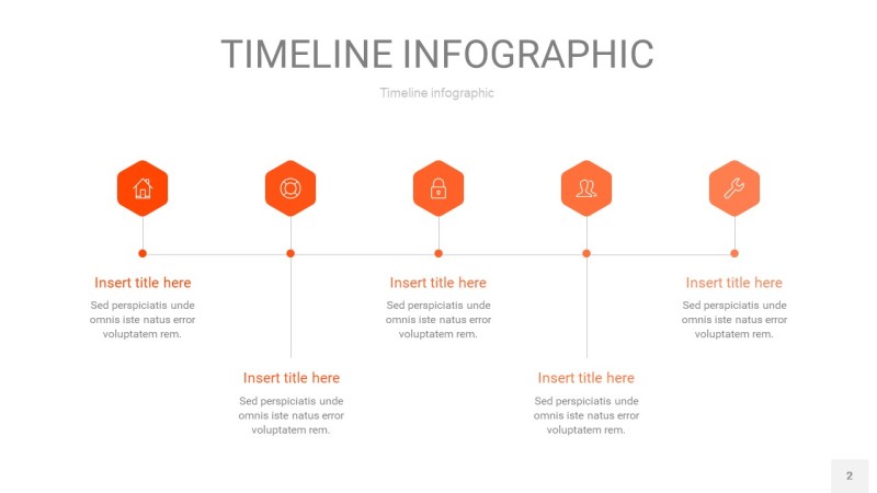 橘红色时间轴PPT信息图2