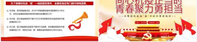 同心抗疫正当时青春聚力勇担当PPT模板 同心抗疫正当时青春聚力勇担当PPT模板