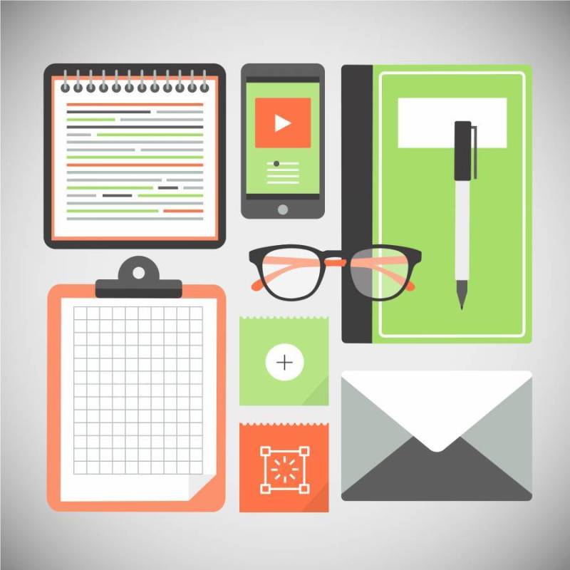  平面设计矢量办公室元素