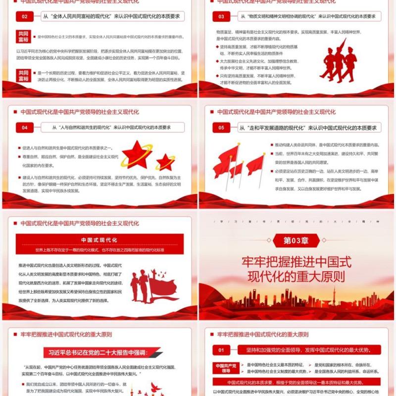 红色党政风中国式现代化的本质要求PPT模板