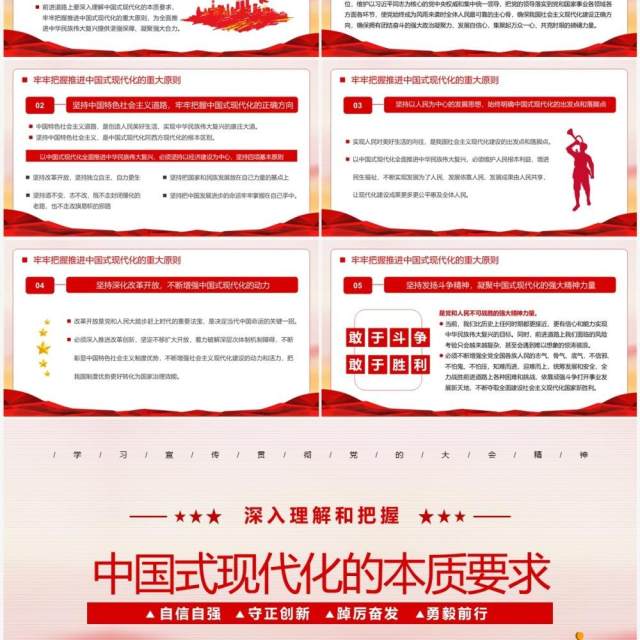 红色党政风中国式现代化的本质要求PPT模板