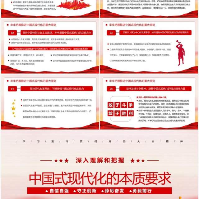 红色党政风中国式现代化的本质要求PPT模板 红色党政风中国式现代化的本质要求PPT模板