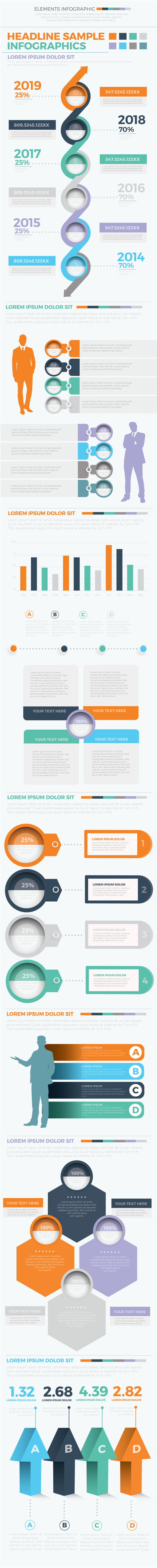 信息图表设计AI矢量元素 Infographics Design