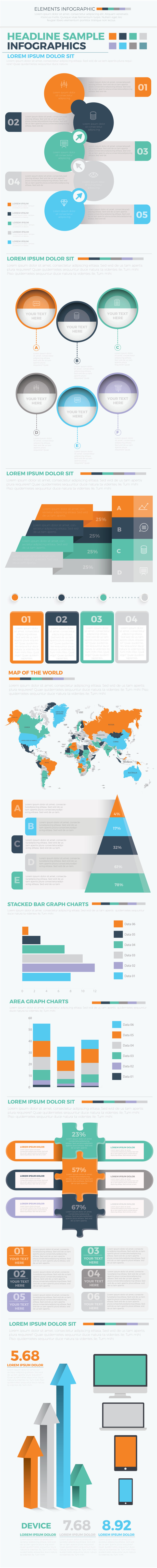 信息图表设计AI矢量元素 Infographics Design