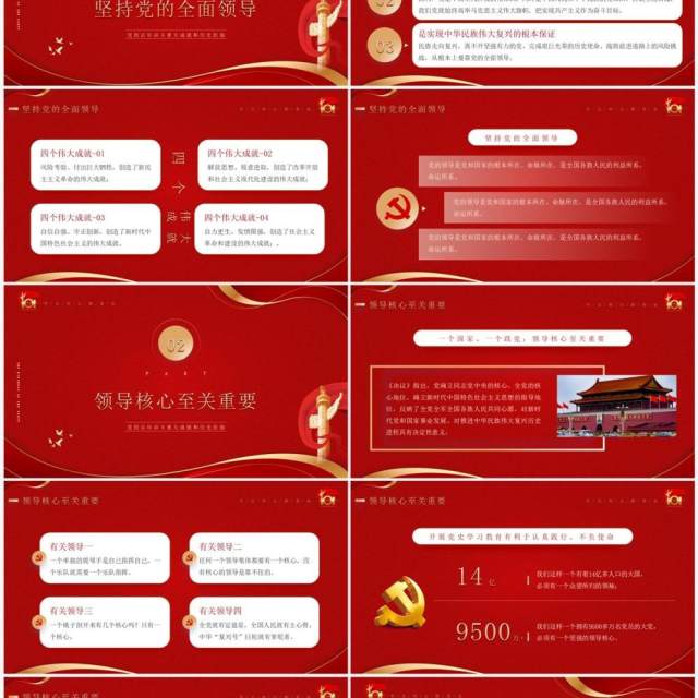 红色简约风七一党的生日介绍PPT模板 红色简约风七一党的生日介绍PPT模板