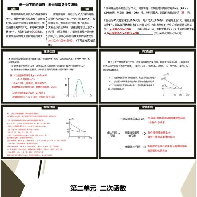 部编版九年级数学上册商品利润最大问题PPT课件