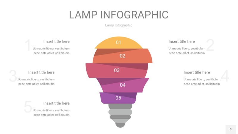 紫黄色创意灯PPT信息图5