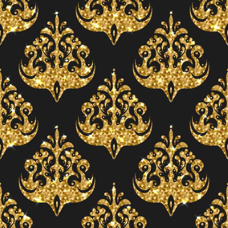 金色闪光无缝模式。矢量背景与锦缎o