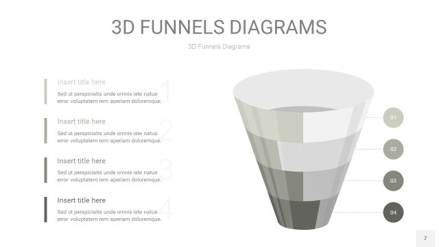 灰色3D漏斗PPT信息图表7