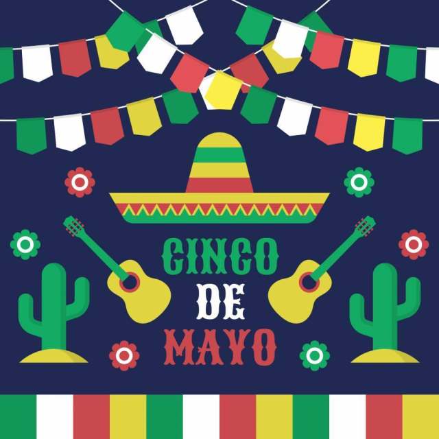 Cinco De Mayo庆祝平的样式收藏