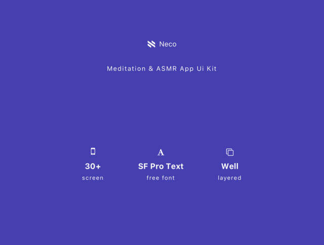 高品质的冥想和ASMR App Ui Kit专为Sketch和Adobe XD。，Neco - Meditation和ASMR App Ui Kit设计