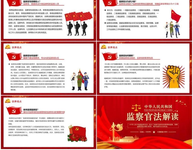 中华人名共和国监察官法解读汇报PPT模板